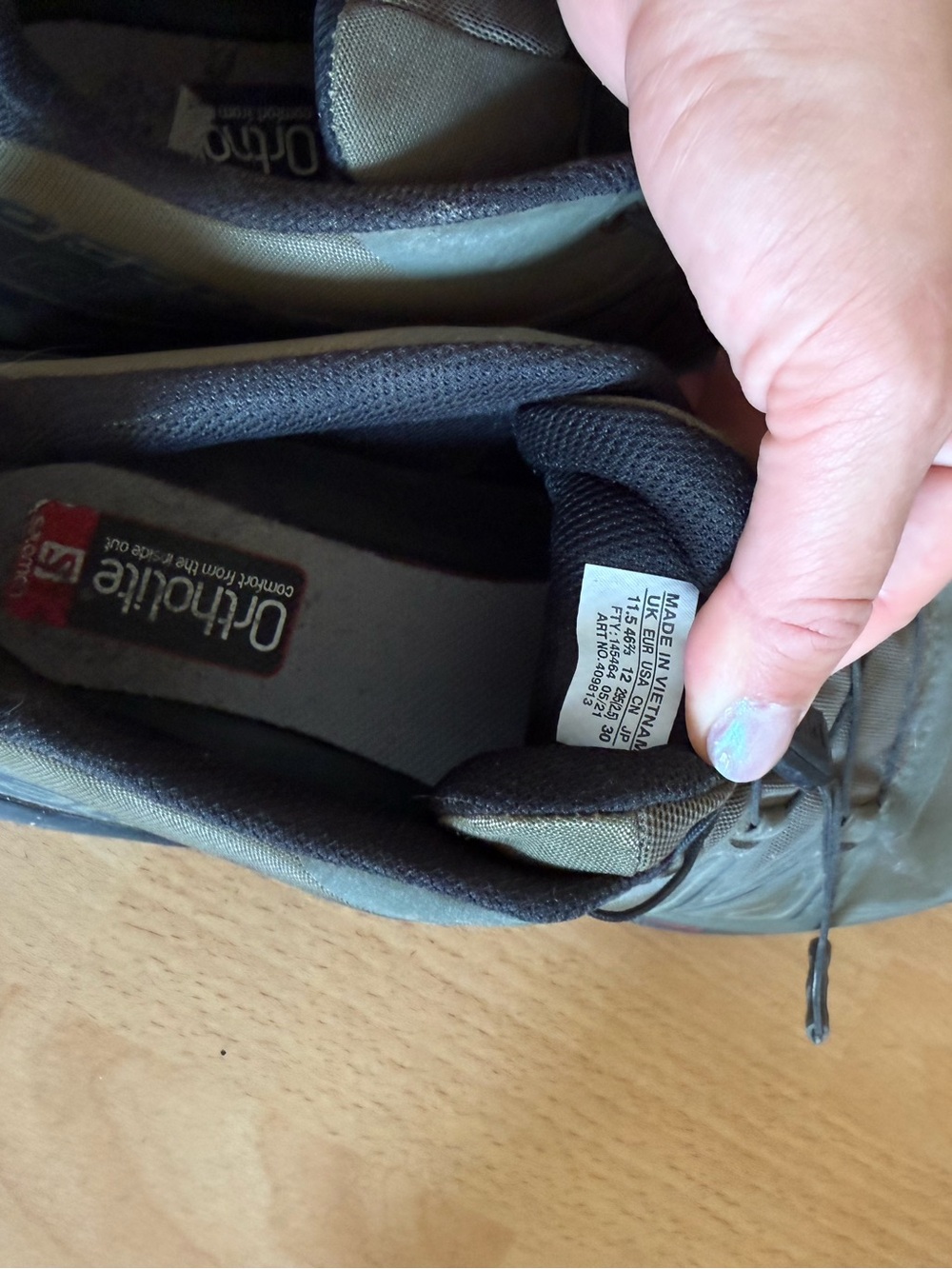 Men's SALOMON Olive Green Trail Running Shoes - Picture 4 of 4